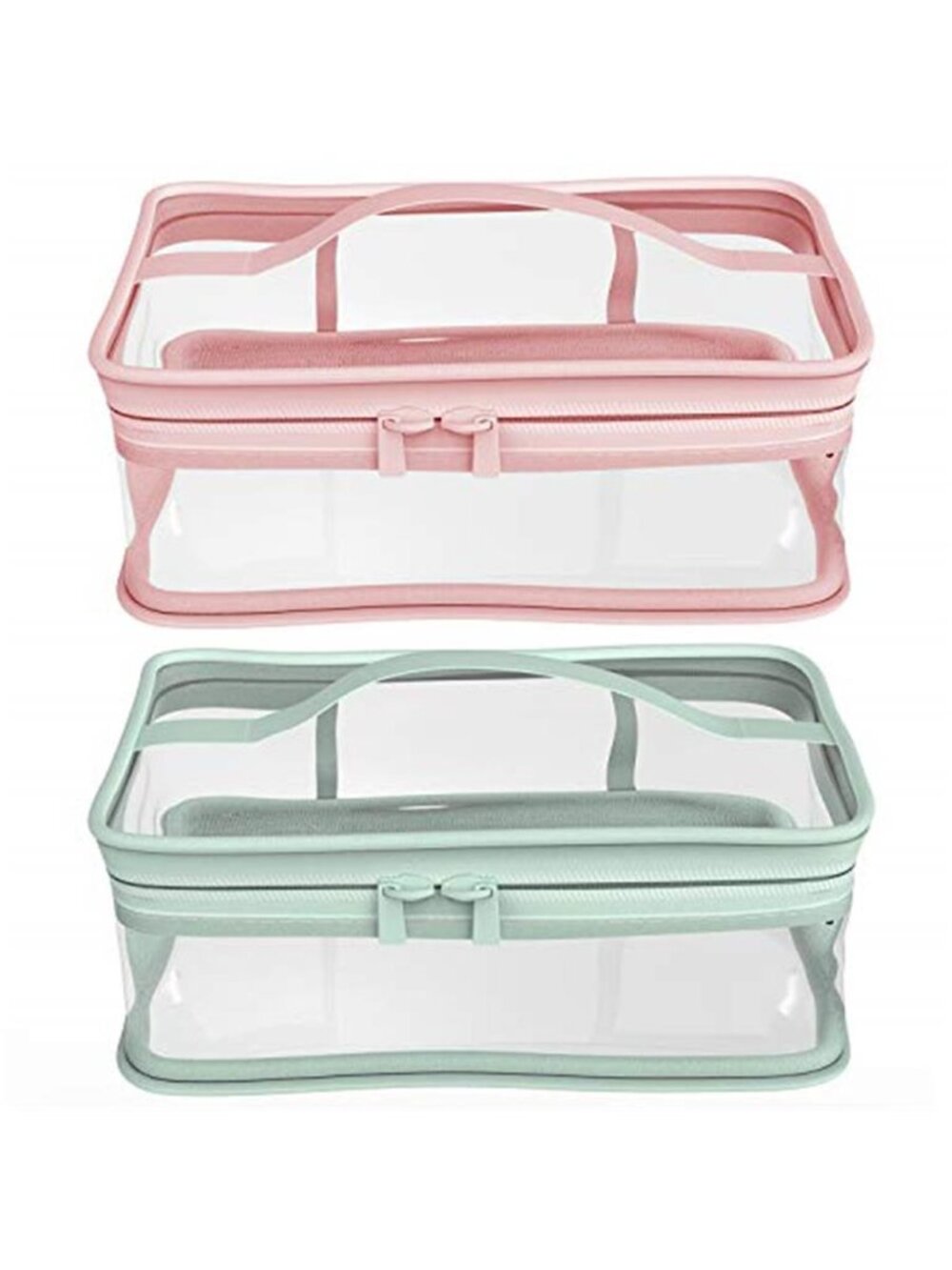 Makeup Bag Zipper Waterproof Portable Travel Storage Pouch 2 Pcs